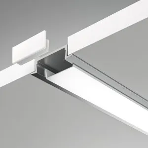 Алюминиевый профиль встраиваемый с фланцем 22x6 (Серебро, 2 м), ALM004S-2M