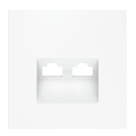 Накладка для розетки компьютерной двойной RJ45+RJ45 кат.6, S70 (белый матовый)