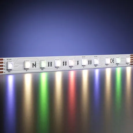 Светодиодная лента   Ультра 24В 5050 14,4Вт/м Цветная (RGB)+W 3000К 5м IP 20 201132