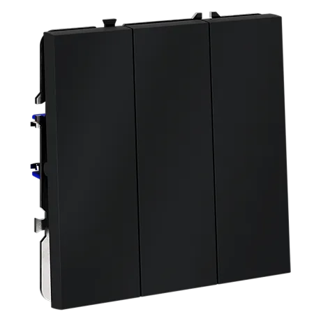 Выключатель встраиваемый VOLTUM S70 трехклавишный 10А, (графит)