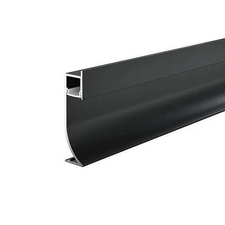 Алюминиевый профиль плинтус 53x14 (Черный, 2 м), ALM-5314-B-2M