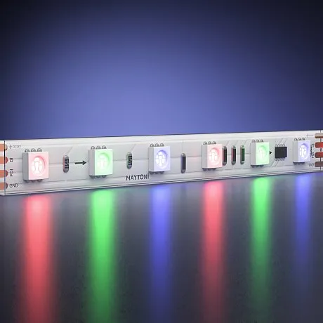 Светодиодная лента 24В 5050 14,4Вт/м 5м IP 68 Адресная (SPI) Цветная (RGB) 201249