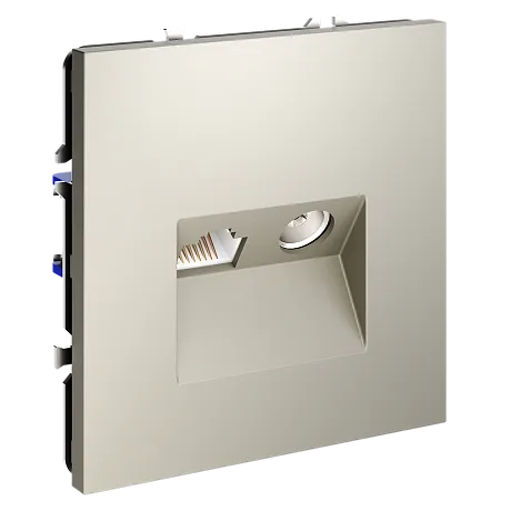 Розетка телевизионная встраиваемая VOLTUM S70 TV+RJ45 кат. 6, (кашемир)