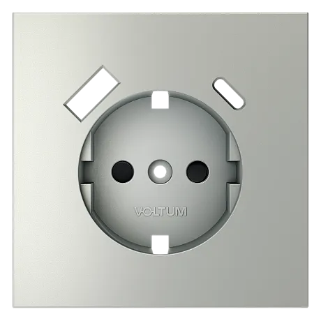 Накладка для розетки с заземлением и защитными шторками, с USB A+C, S70 (сталь)