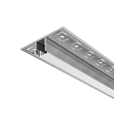 Алюминиевый профиль встраиваемый скрытого монтажа 53x13 (Серебро, 2 м), ALM-5313B-S-2M