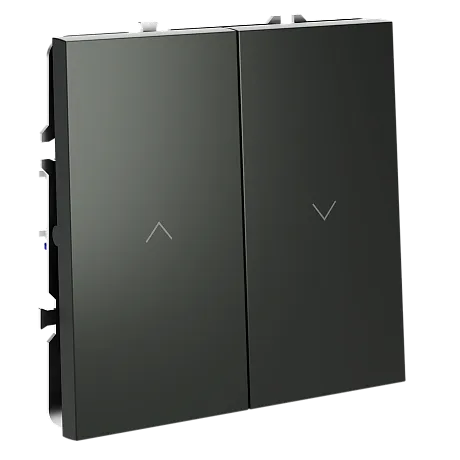 Выключатель встраиваемый VOLTUM S70 для жалюзи 10А, (титан)