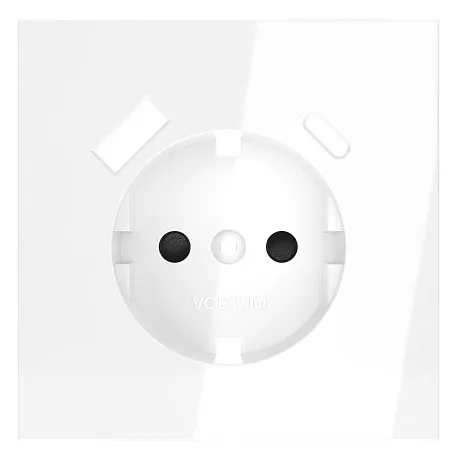 Накладка для розетки с заземлением и защитными шторками, с USB A+C, S70 (белый глянцевый)