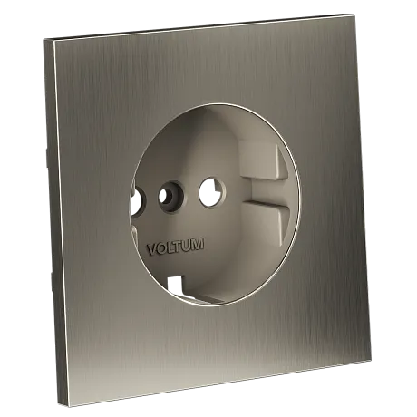 Накладка для розетки с заземлением, S70 Metal (никель)
