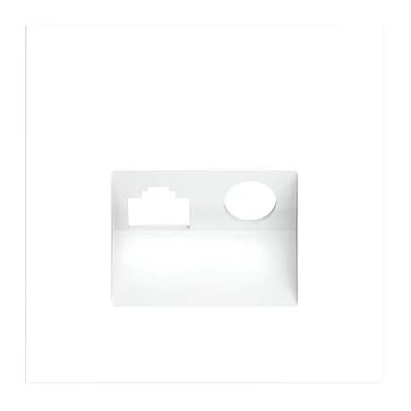 Накладка для розетки TV+RJ45 кат. 6, S70 (белый матовый)