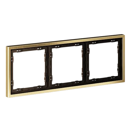 Рамка металлическая на 3 поста, S70 Metal (латунь)