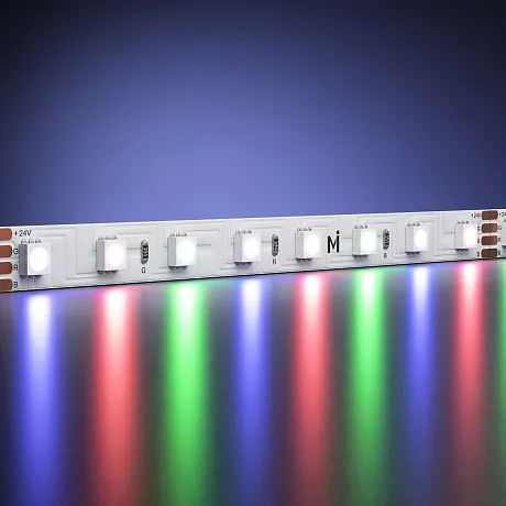 Светодиодная лента Ультра 24В 3838 8Вт/м Цветная (RGB) 5м IP 20 201130