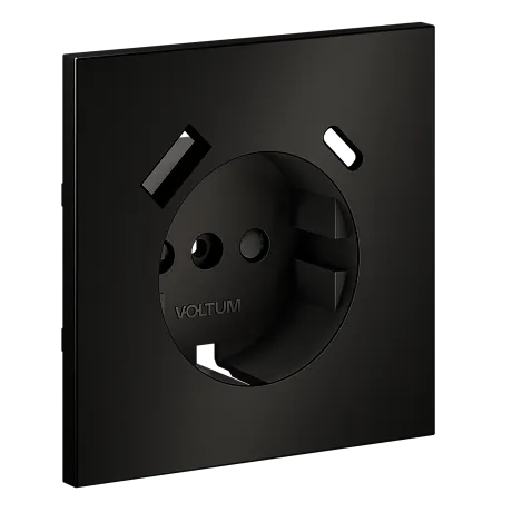 Накладка для розетки с заземлением и защитными шторками, с USB A+C, S70 Metal (антрацит)