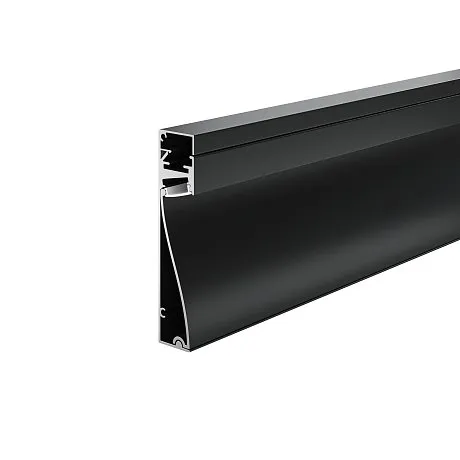 Алюминиевый профиль плинтус 80x18 (Черный, 2 м), ALM-8018-B-2M