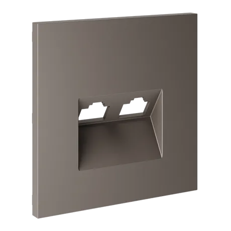 Накладка для розетки компьютерной двойной RJ45+RJ45 кат.6, S70 (капучино)