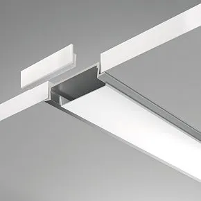 Алюминиевый профиль встраиваемый с фланцем 30x6 (Серебро, 2 м), ALM003S-2M