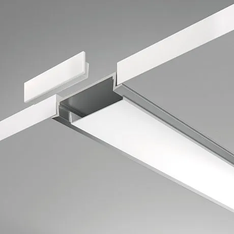 Алюминиевый профиль встраиваемый с фланцем 30x6 (Серебро, 2 м), ALM003S-2M