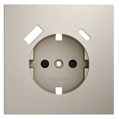Накладка для розетки с заземлением и защитными шторками, с USB A+C, S70 (кашемир)