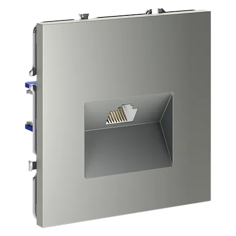 Розетка компьютерная встраиваемая VOLTUM S70 RJ45 кат.6, (сталь)