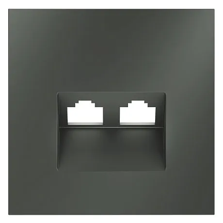 Накладка для розетки компьютерной двойной RJ45+RJ45 кат.6, S70 (титан)