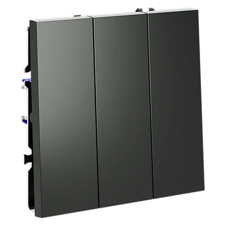 Выключатель встраиваемый VOLTUM S70 трехклавишный 10А, (титан)
