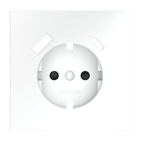 Накладка для розетки с заземлением и защитными шторками, с USB A+C, S70 (белый матовый)