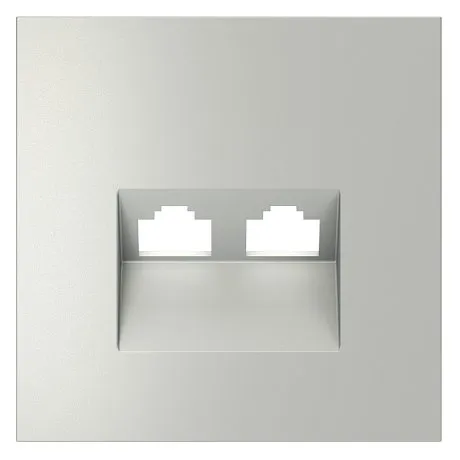 Накладка для розетки компьютерной двойной RJ45+RJ45 кат.6, S70 (сталь)