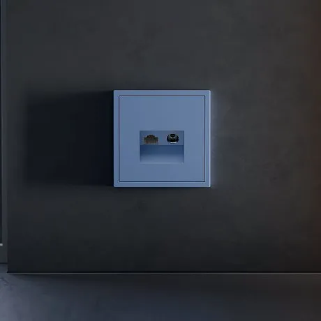 Накладка для розетки TV+RJ45 кат. 6, S70 (деним)