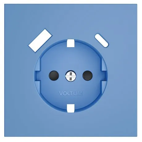 Накладка для розетки с заземлением и защитными шторками, с USB A+C, S70 (деним)