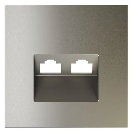 Накладка для розетки компьютерной двойной RJ45+RJ45 кат.6, S70 (шелк)