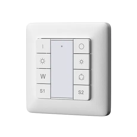 Кнопочная настенная панель 2 сцены, 1 группа DALI DT8 Цветной (RGB)+W