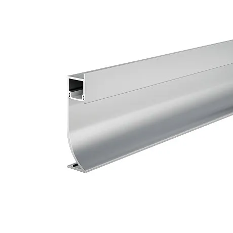 Алюминиевый профиль плинтус 53x14 (Серебро, 2 м), ALM-5314-S-2M