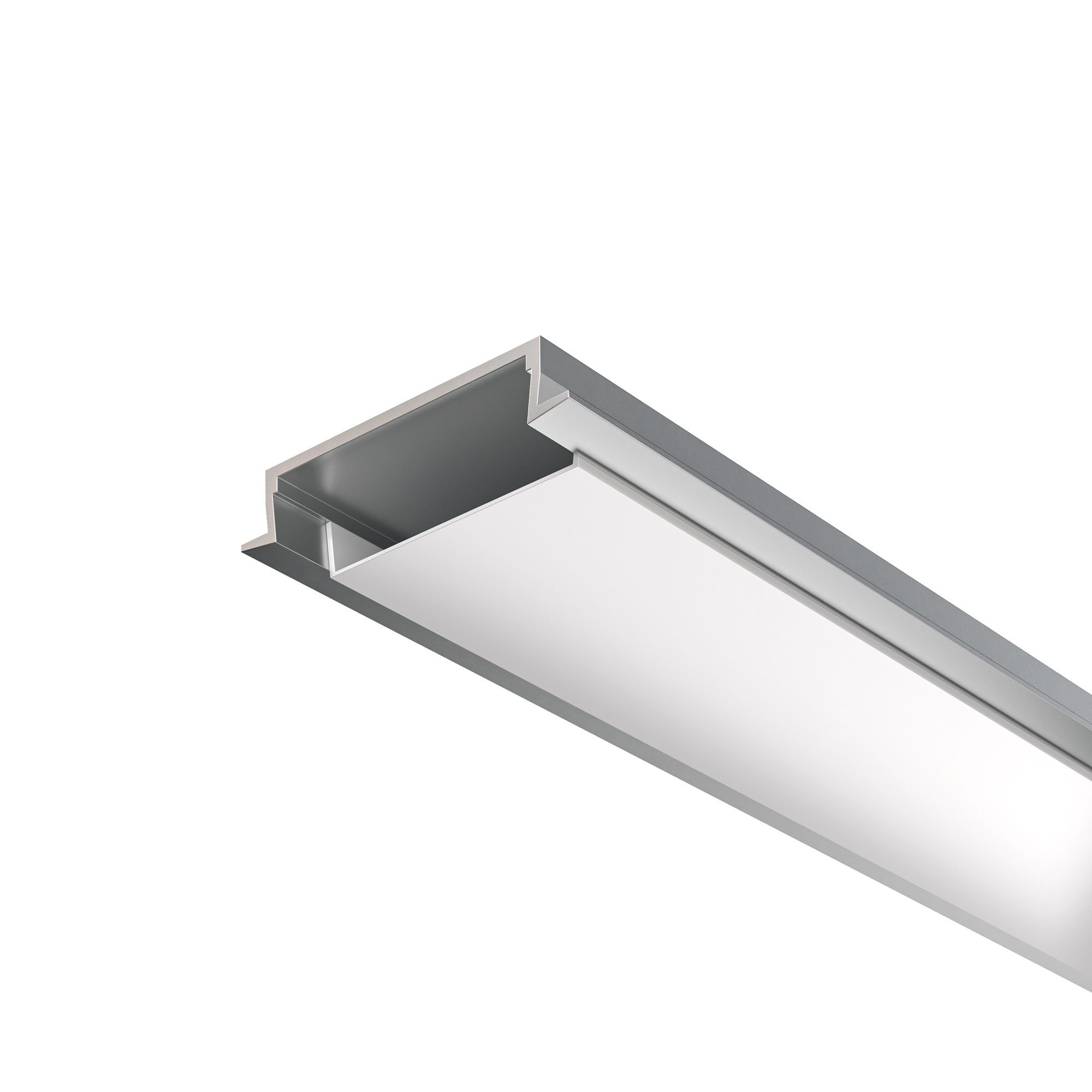 Алюминиевый профиль встраиваемый с накладным фланцем 30x6 (Серебро, 2 м), ALM-3006-S-2M 632018