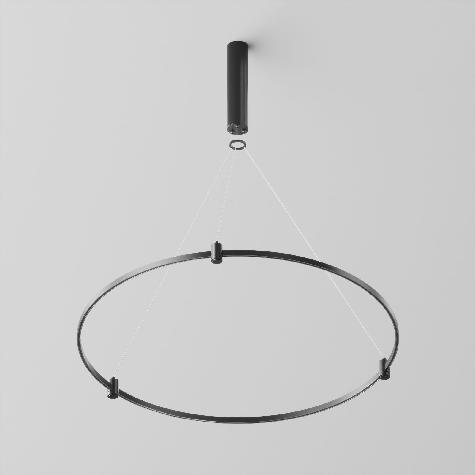 Готовая конструкция круглая D800мм c основанием под блок питания без светильников и блока питания, черный