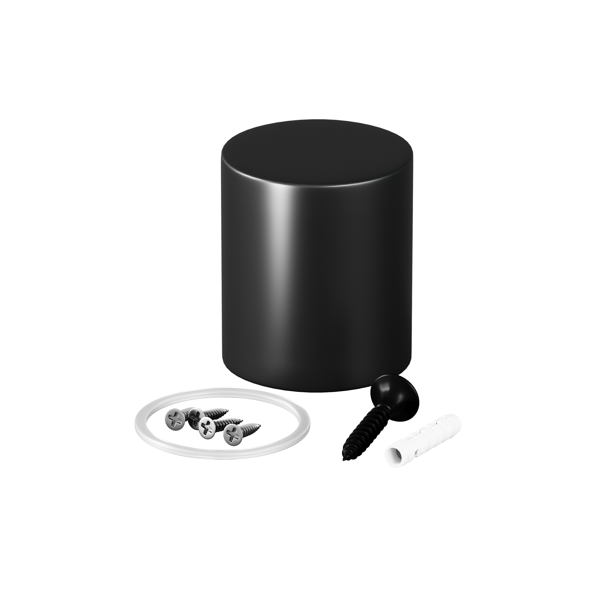 Торцевая металлическая заглушка для круглого неона 360° D25 черный