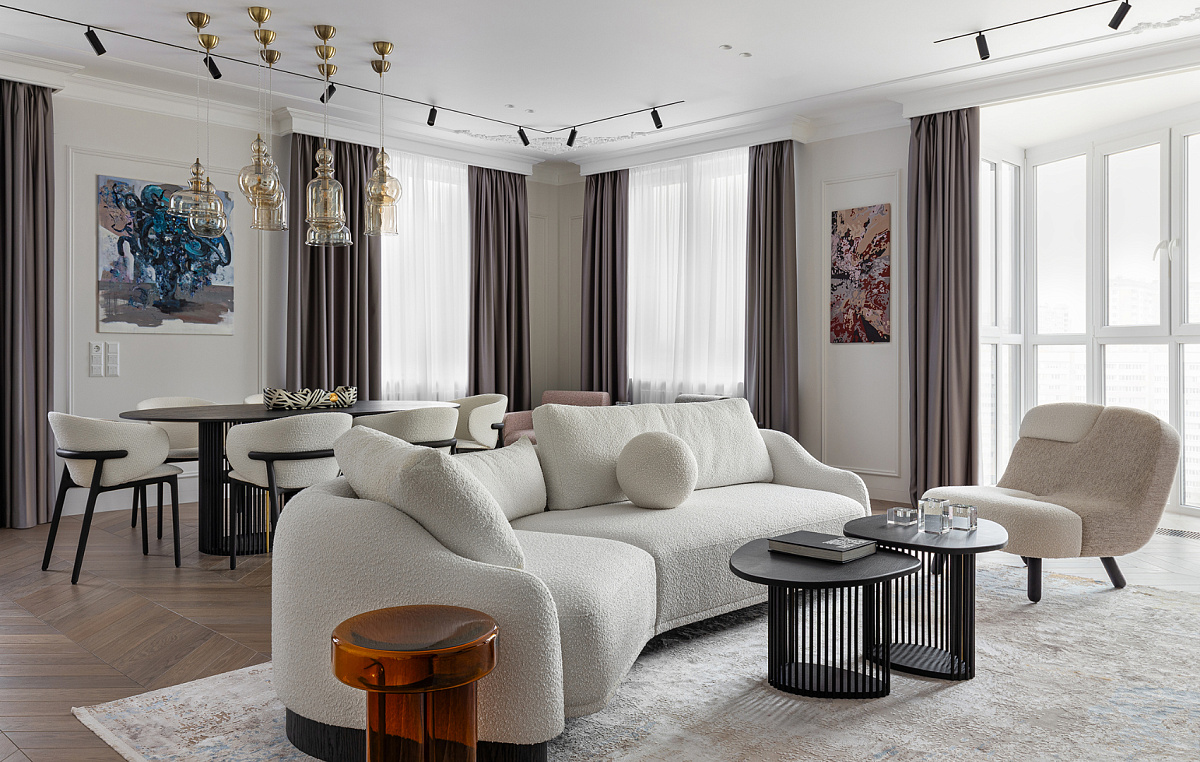 Современная квартира с видом на Москву-реку для яркой девушки