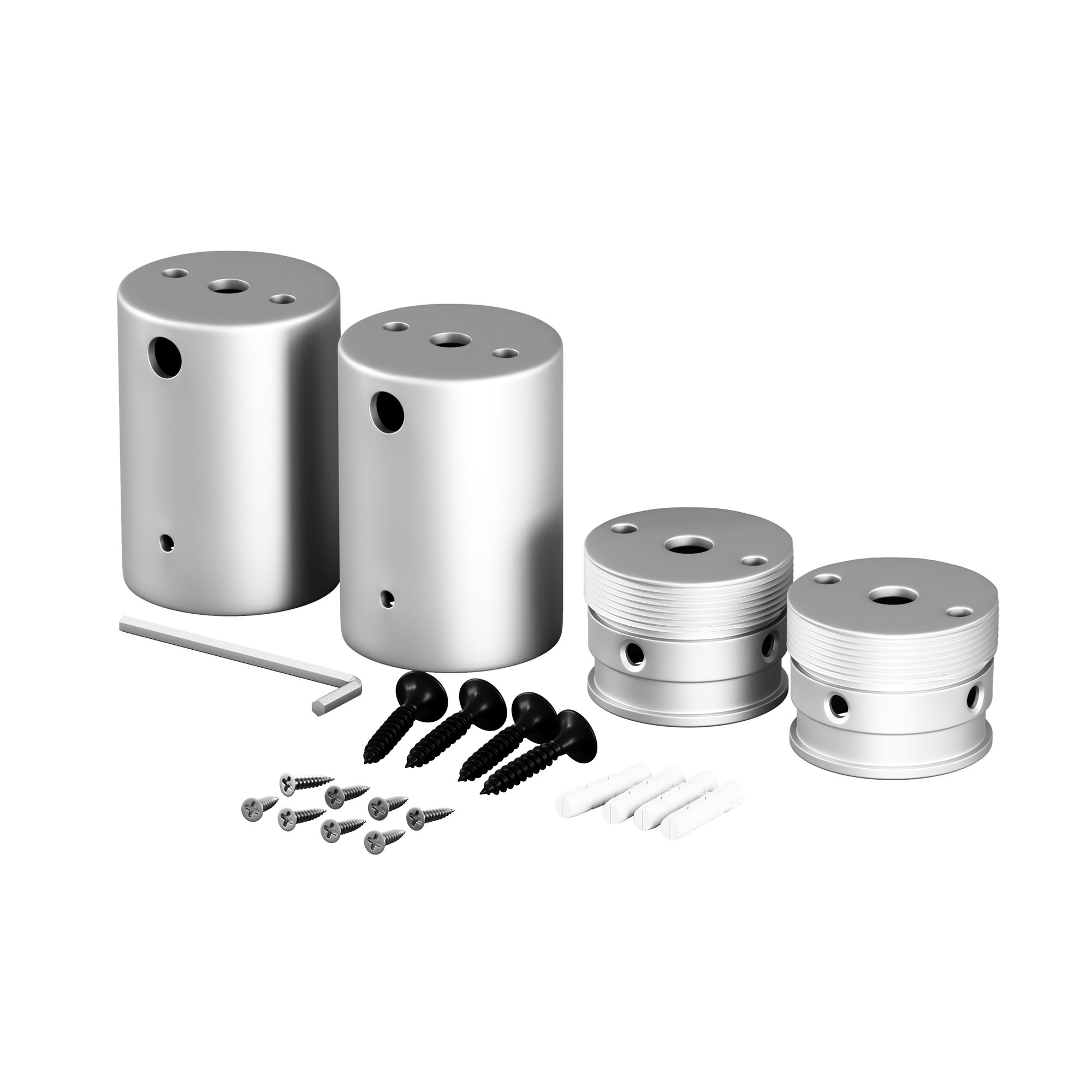 Набор для двухстороннего накладного монтажа круглого неона 360° D25 серебро