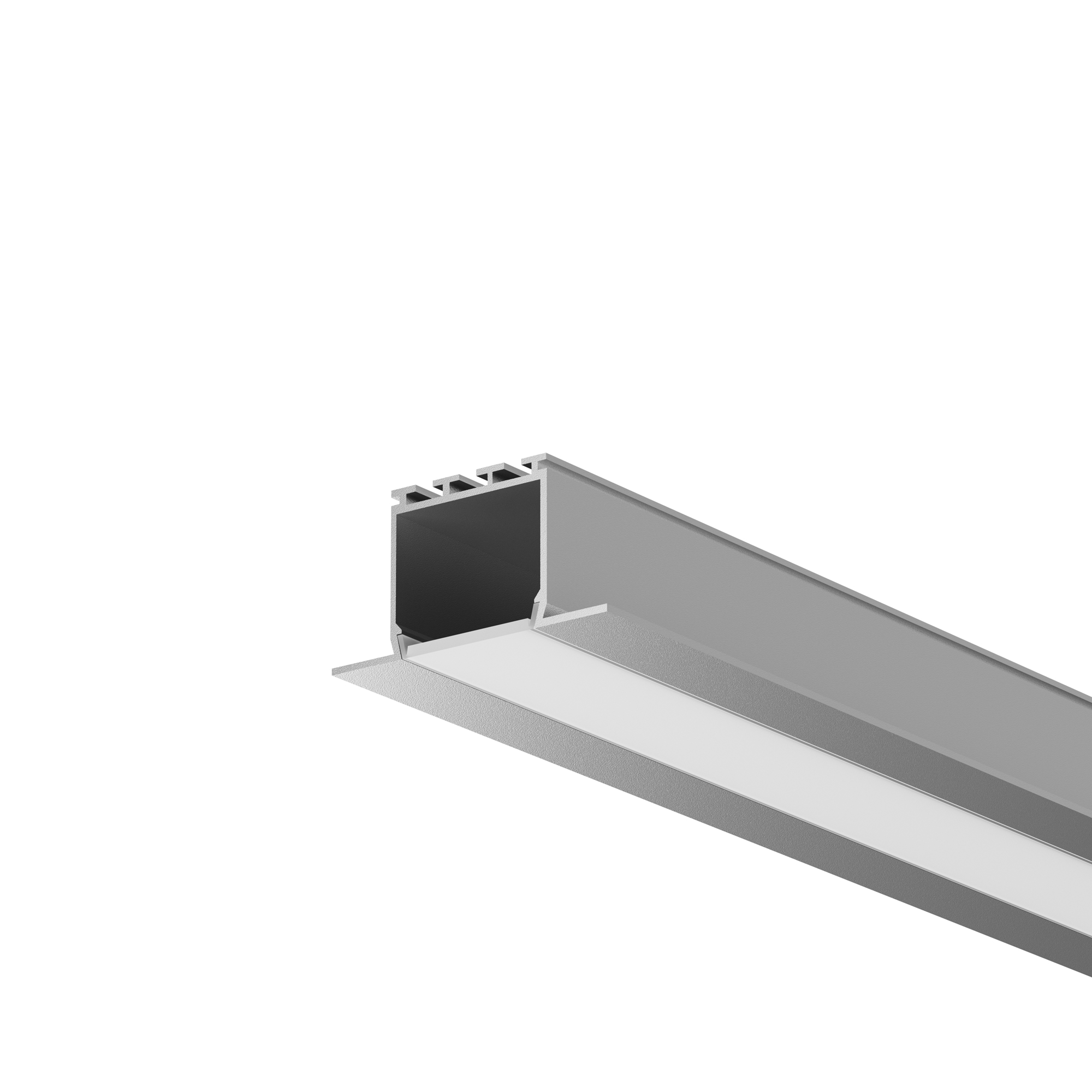 Алюминиевый профиль встраиваемый 46x25 мм (Серебро, 2 м), ALM-4625-S-2M 632001