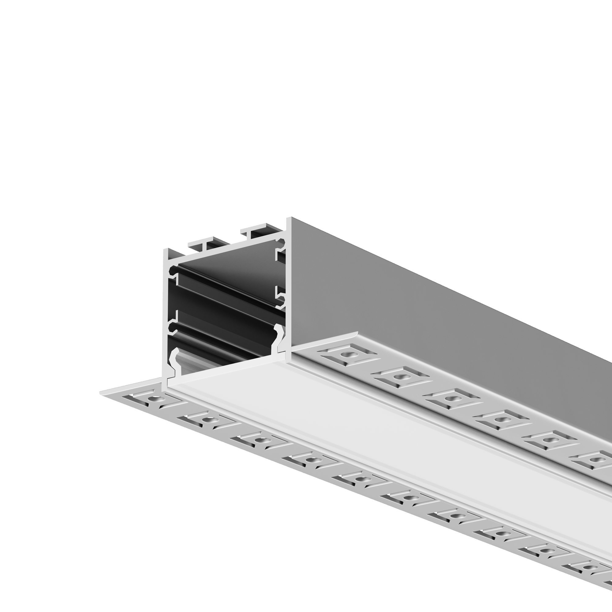 Алюминиевый профиль встраиваемый скрытого монтажа 72x36 (Серебро, 3 м), ALM-7236T-S-3M 636011