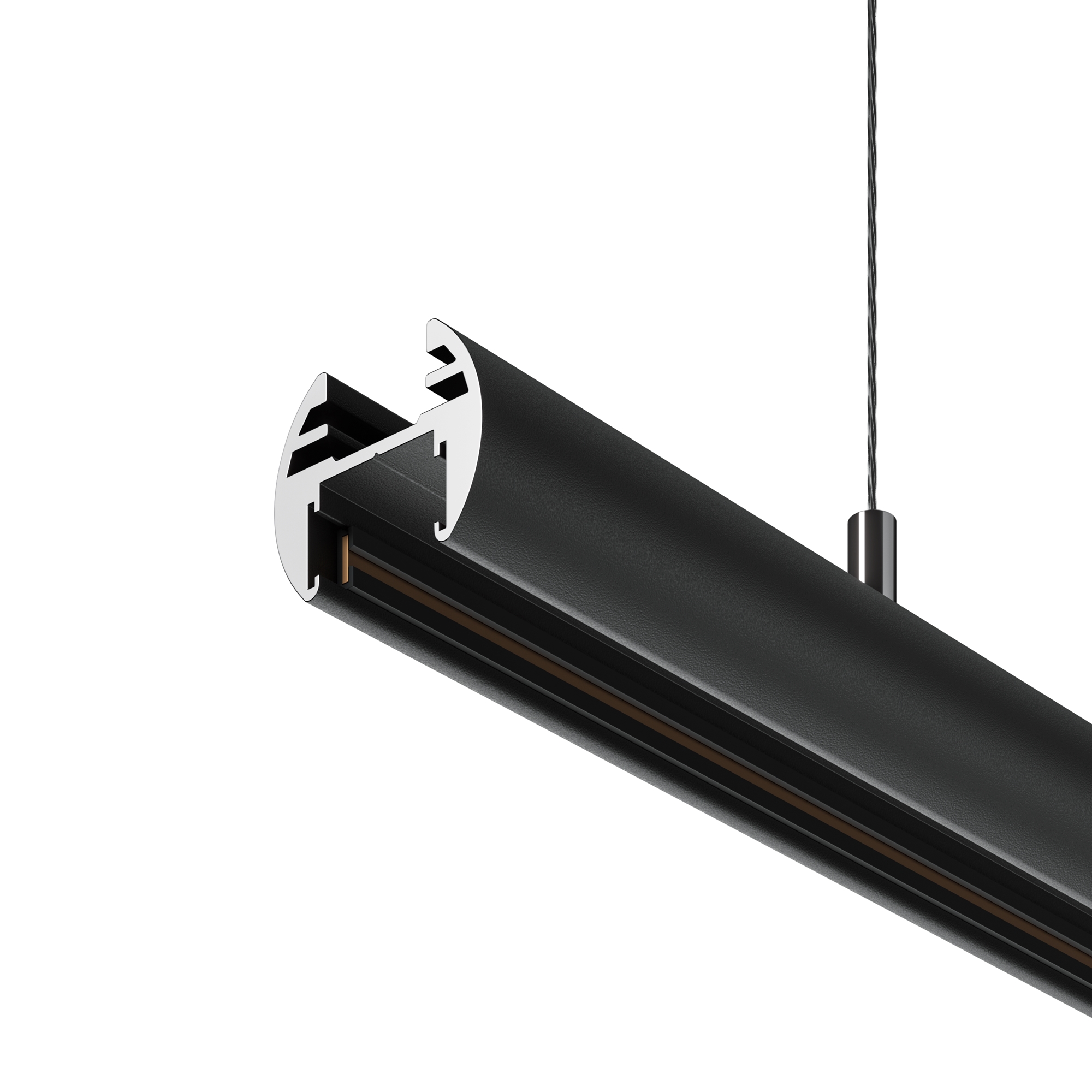 Шинопровод 1м подвесной круглый Basity, черный