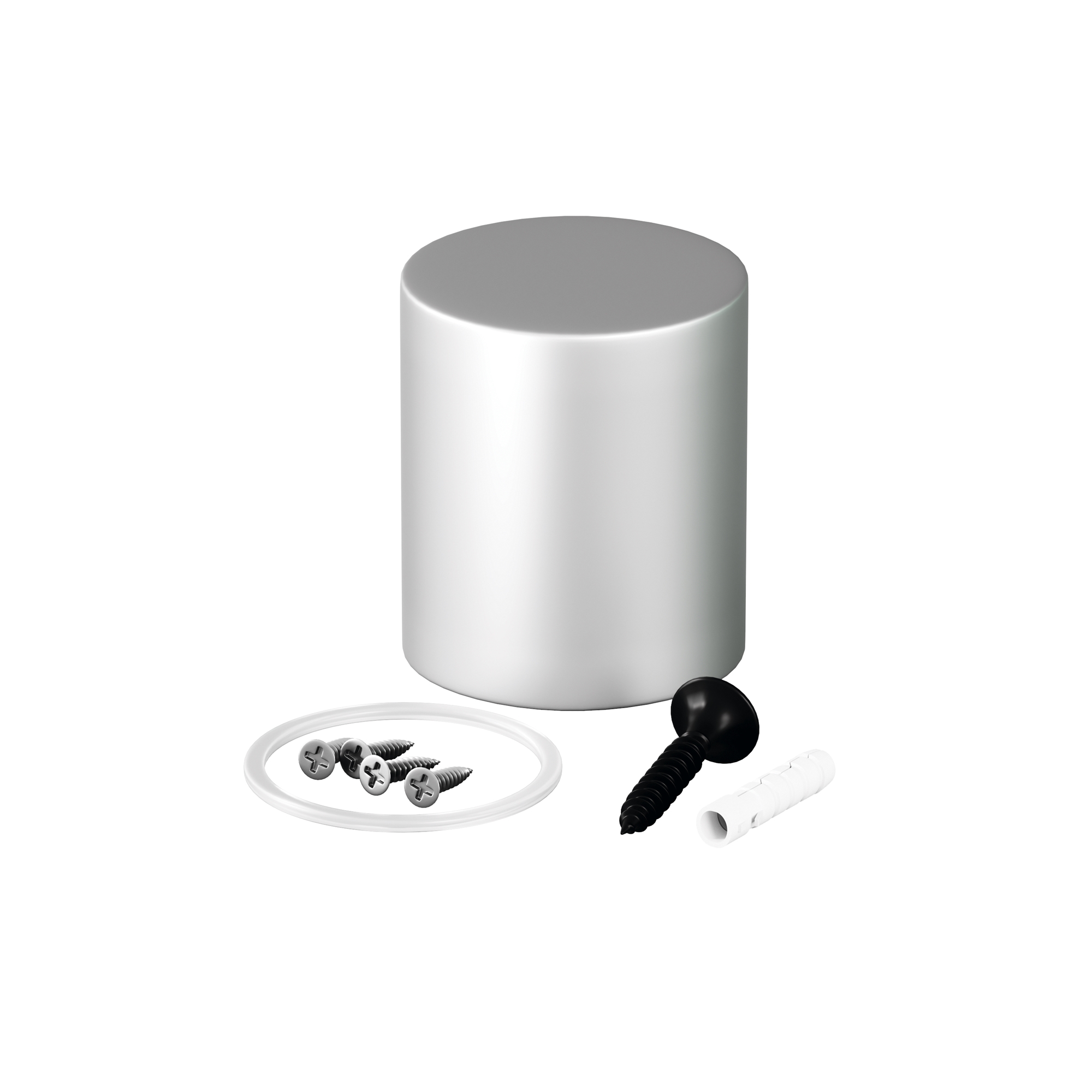 Торцевая металлическая заглушка для круглого неона 360° D25 серебро