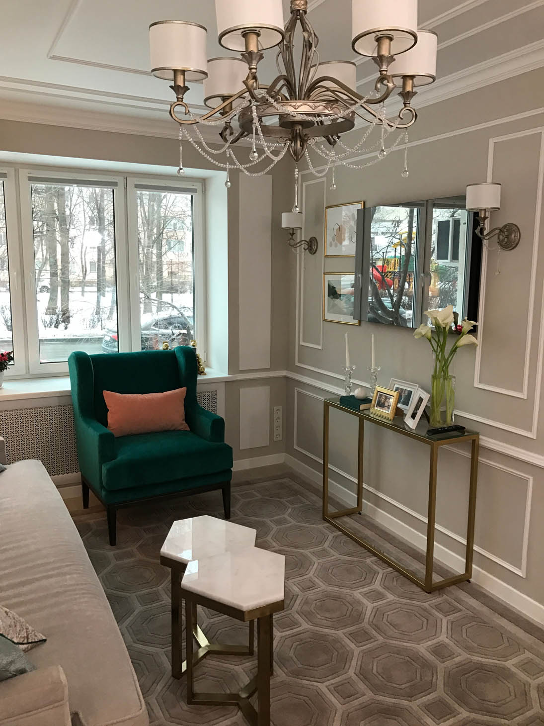 Светильники Maytoni в проекте в стиле ар-деко