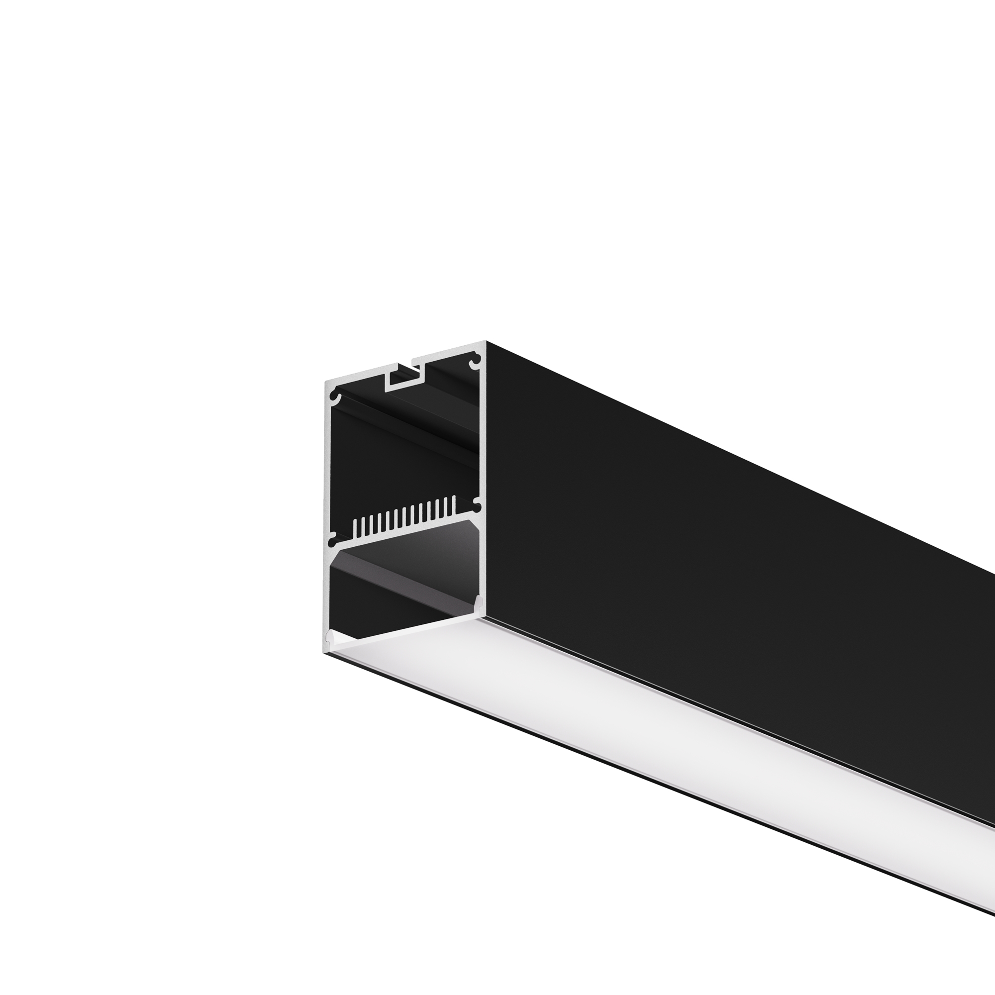 Алюминиевый профиль накладной-подвесной 50х70 (Черный, 2 м), ALM-5070-B-2M