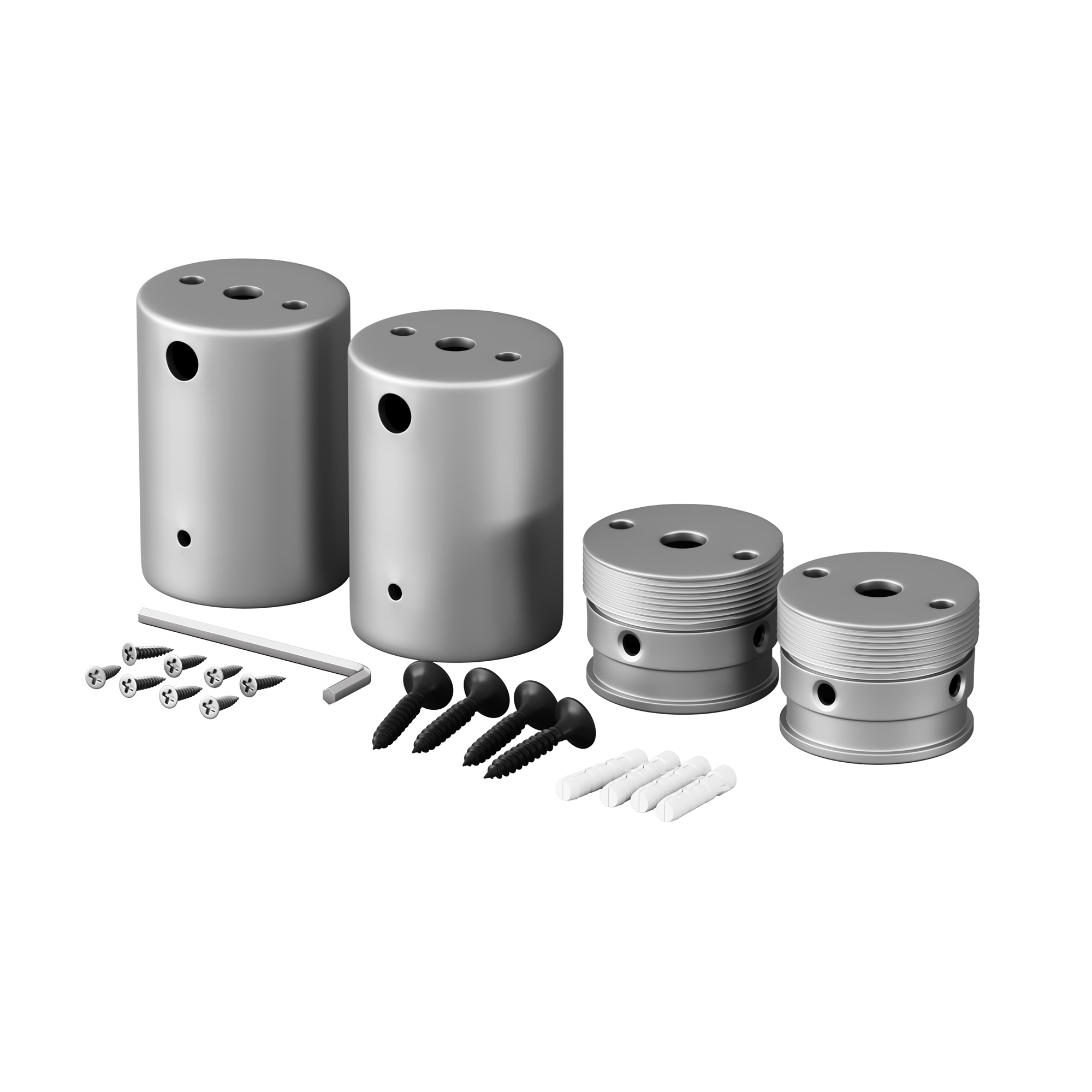 Набор для двухстороннего накладного монтажа круглого неона 360° D18 серебро