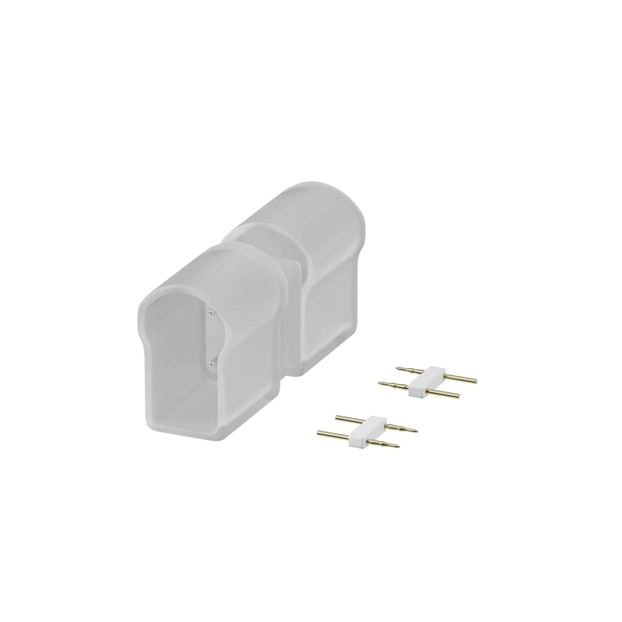 Двусторонний коннектор (выход прямой) для гибкого неона 220В 25х13 мм