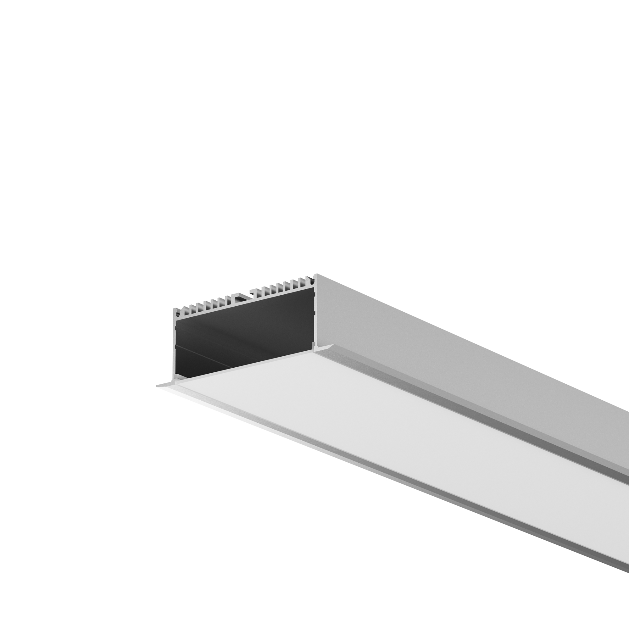 Алюминиевый профиль встраиваемый 88x32 мм (Серебро, 2 м), ALM-8832-S-2M 632007