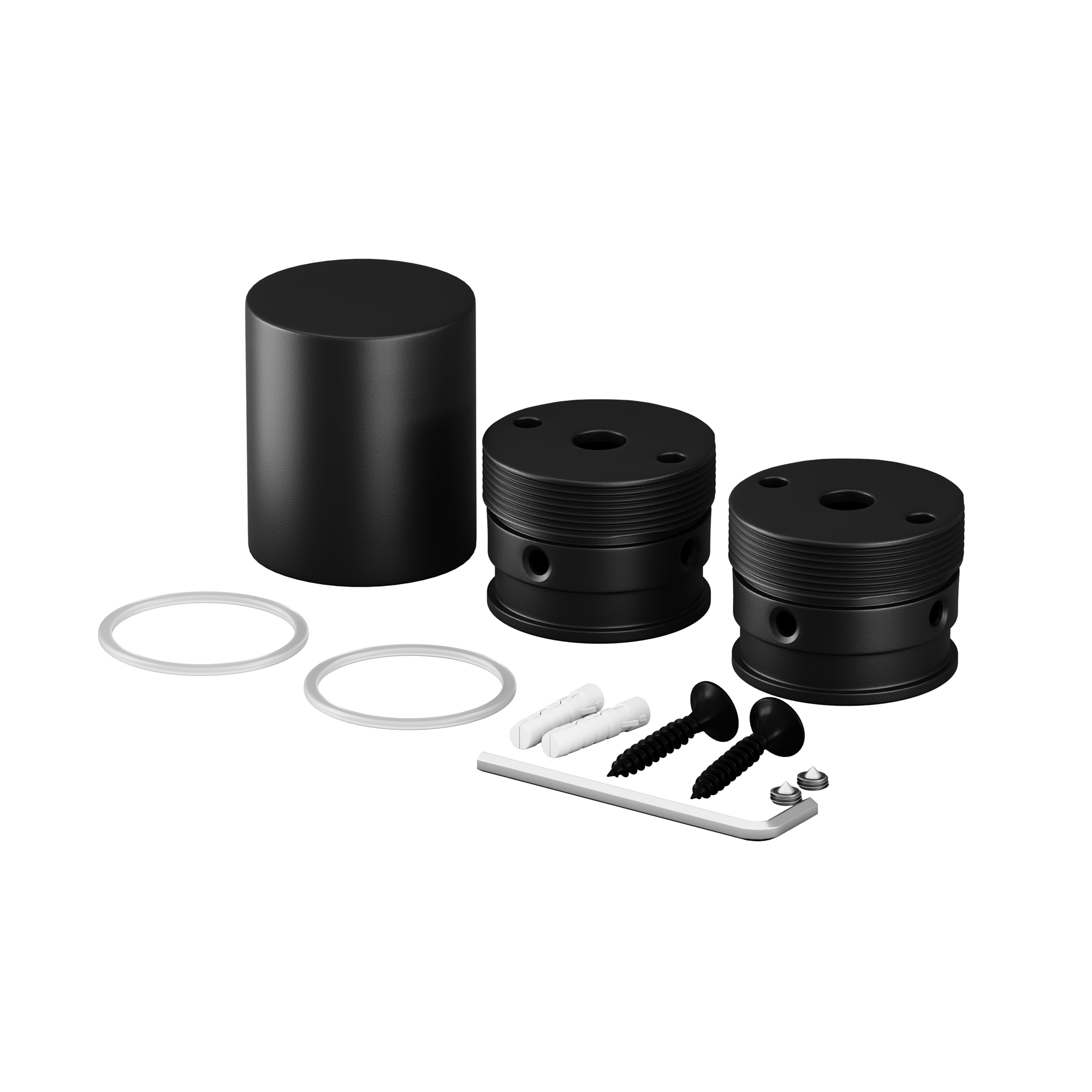 Набор для вертикального накладного монтажа круглого неона 360° D18 черный