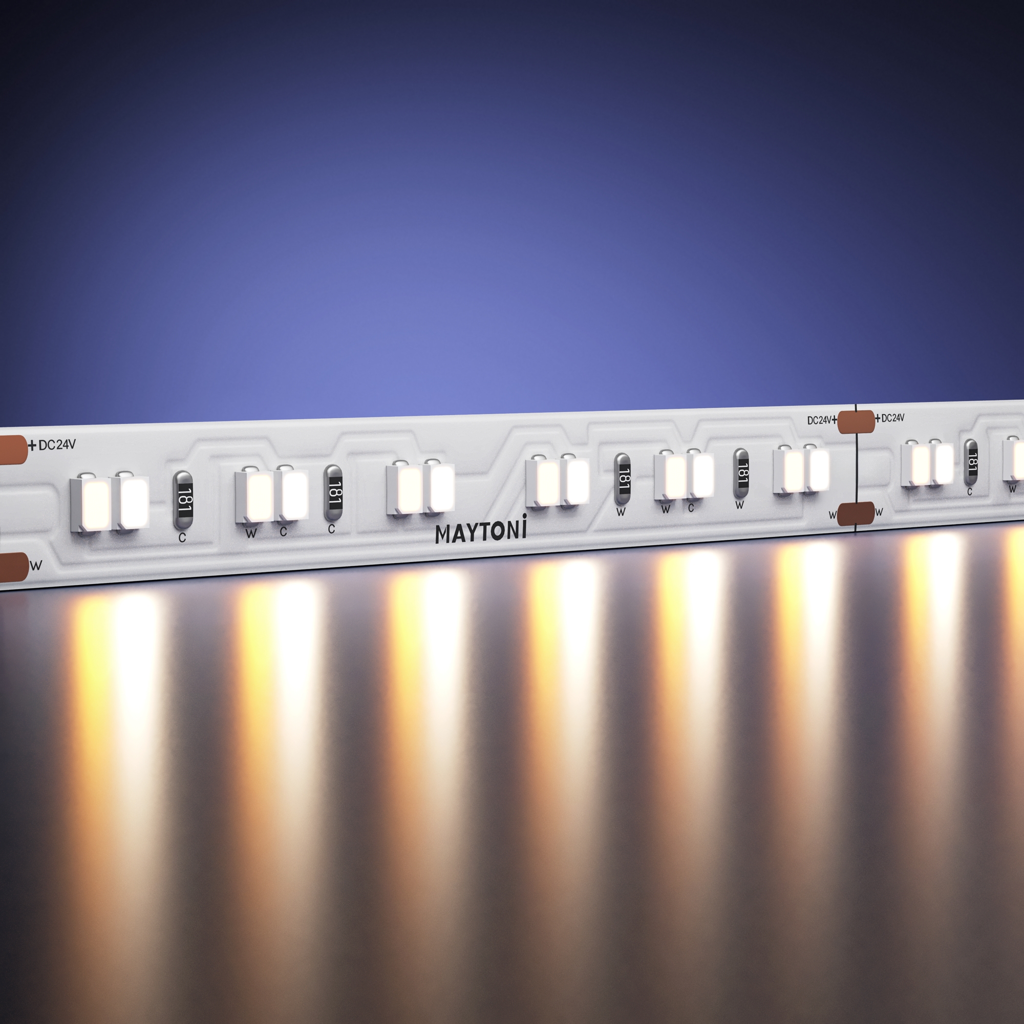 Светодиодная лента Ультра 24В 2835 14,4Вт/м 5м IP20 Теплое диммирование (DTW 1800-3000K) 201128