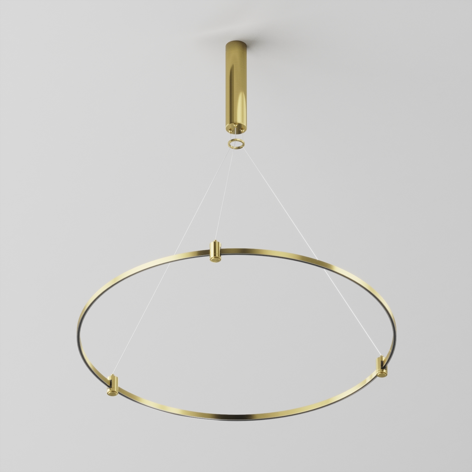 Готовая конструкция круглая D800мм c основанием под блок питания без светильников и блока питания, латунь